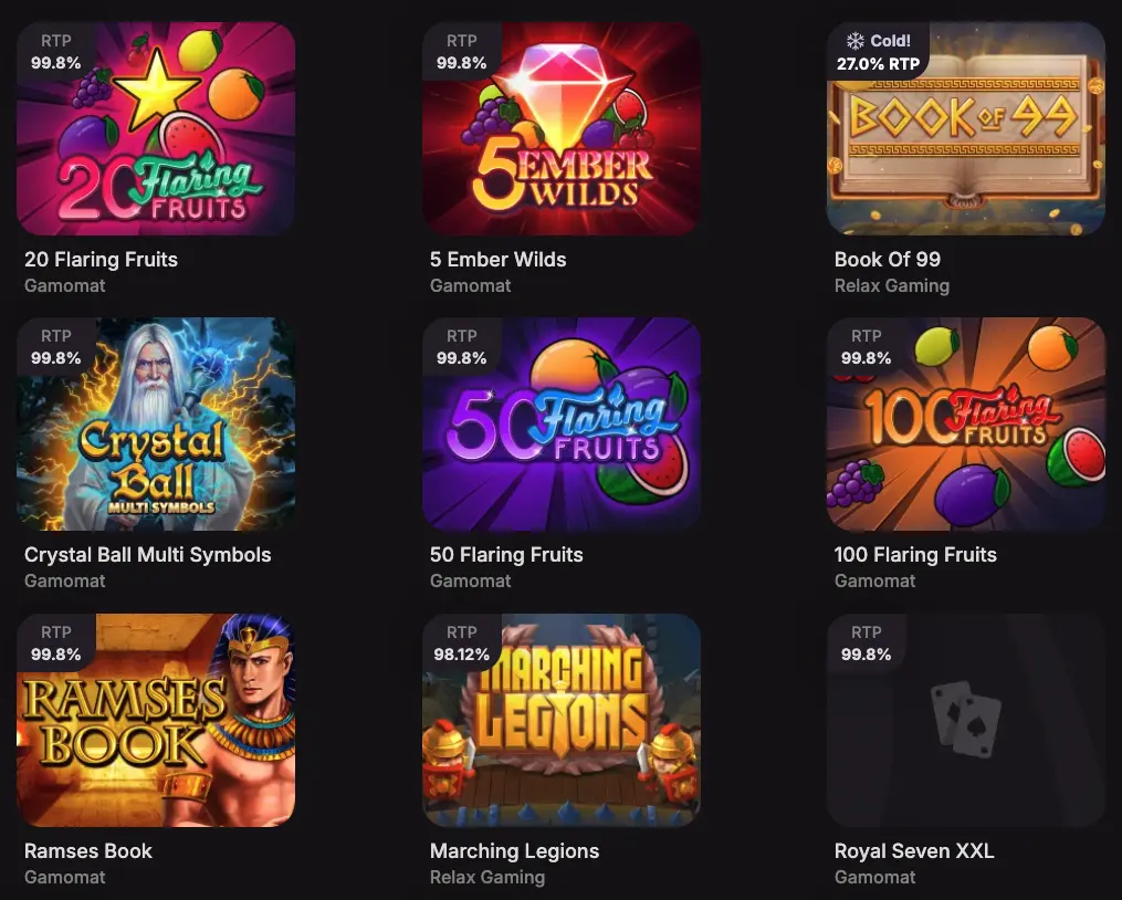 Cloudbet review 18 Cloudbet slots screen here.