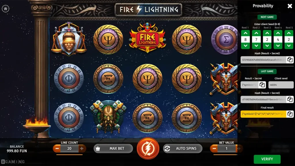 7Bit Casino review 11 Fire & Lightning slot from BGaming in 7Bit Casino.