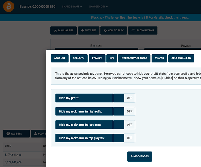cryptogames settings screen 640