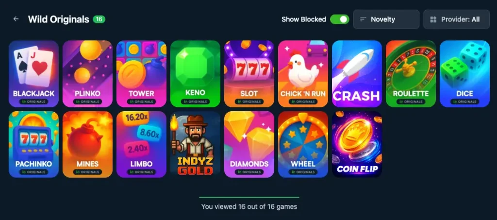 Wild.io originals game list.