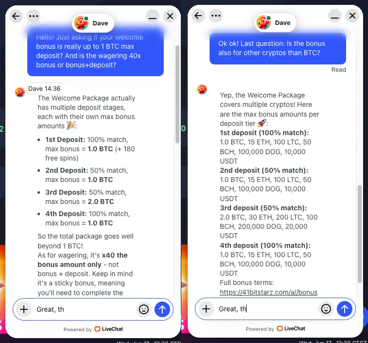 BitStarz review 18 My customer support test on BitStarz.