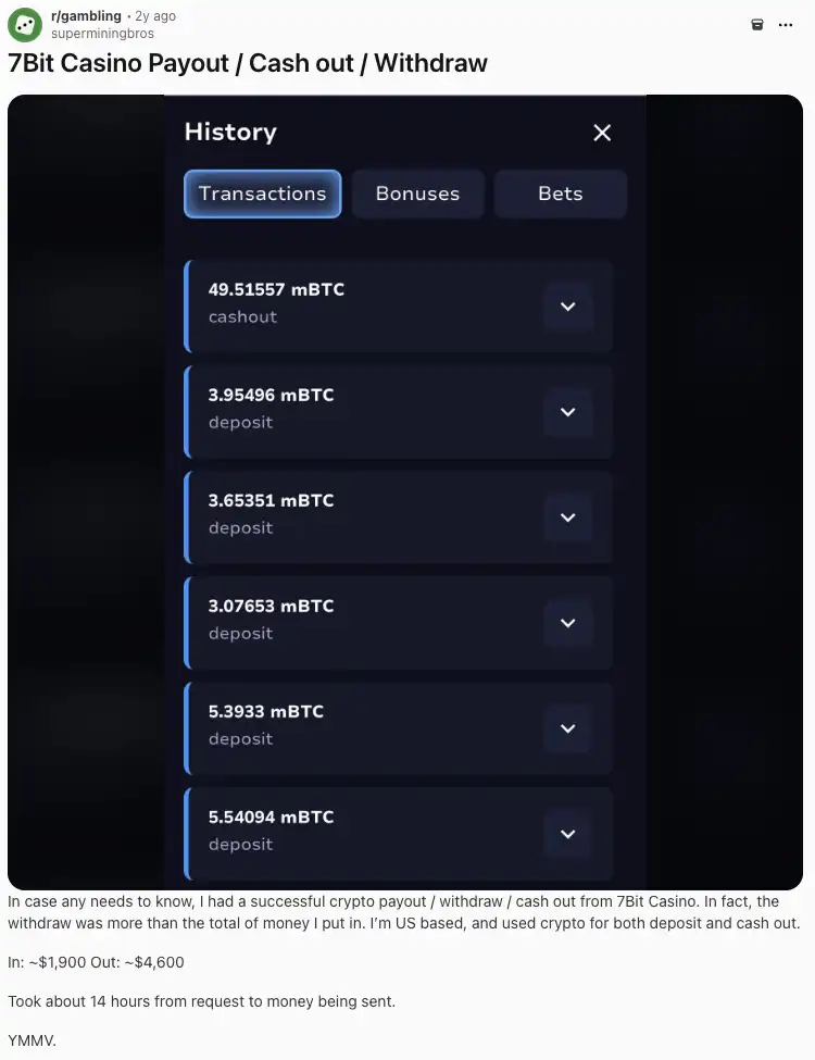 7Bit Casino review 6 7Bit Casino experiences on Reddit.