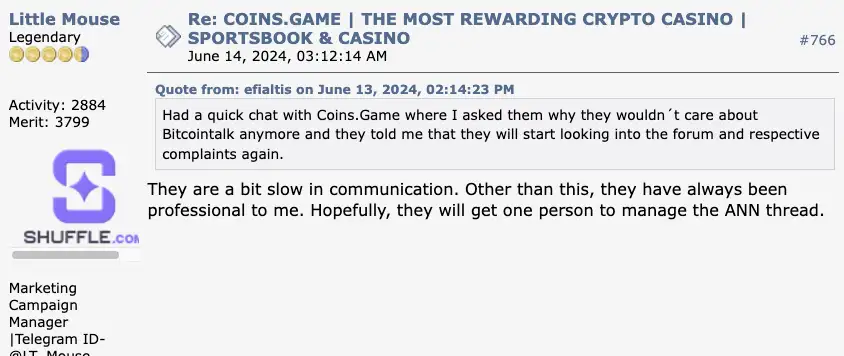 Coins.game review 8 Coins.game casino experiences on BitcoinTalk.org.
