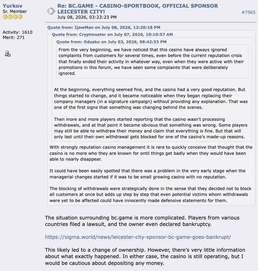 BC.game review 9 BC.game casino player experiences on BitcoinTalk.org.