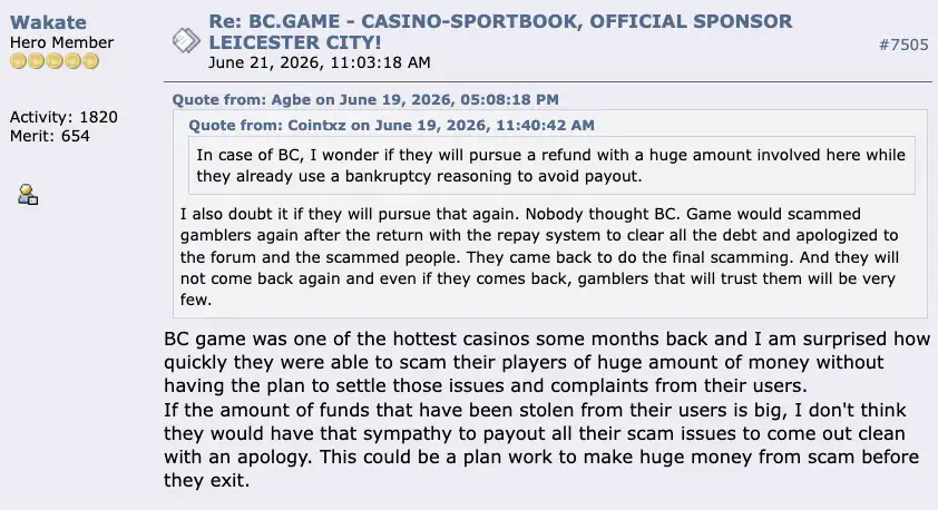 BC.game review 13 BC.game casino player experiences on BitcoinTalk.org.