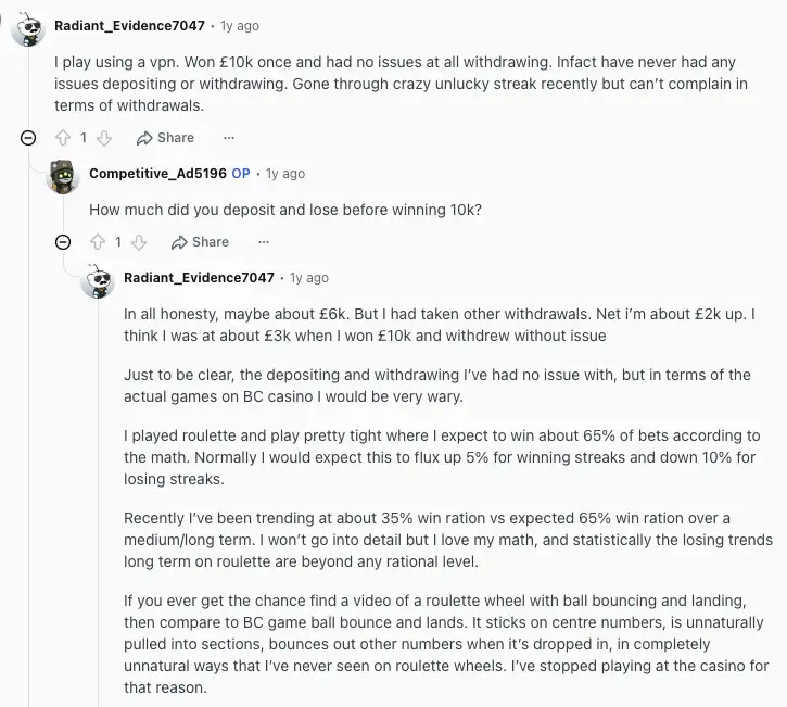 BC.game review 6 BC.game casino player experiences on Reddit.